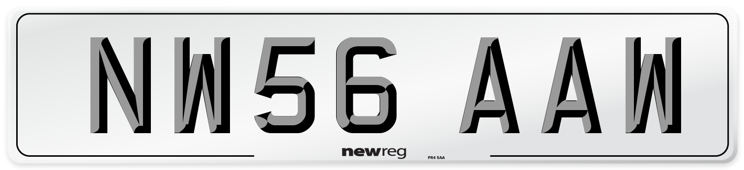 NW56 AAW Number Plate from New Reg